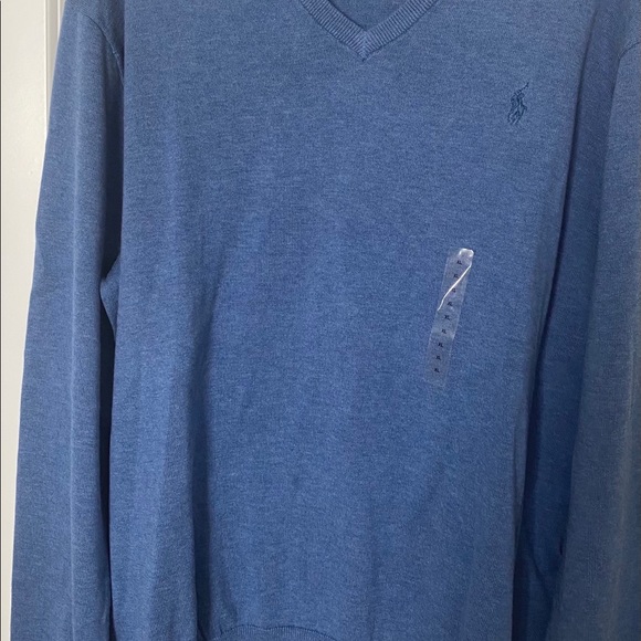 NWT Polo Ralph men’s Lauren Pima Cotton Sweater Blue L - Picture 12 of 15